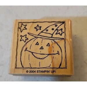 Stampin Up Rubber Stamp Halloween Fall Pumpkin Jack O Lantern Stamp